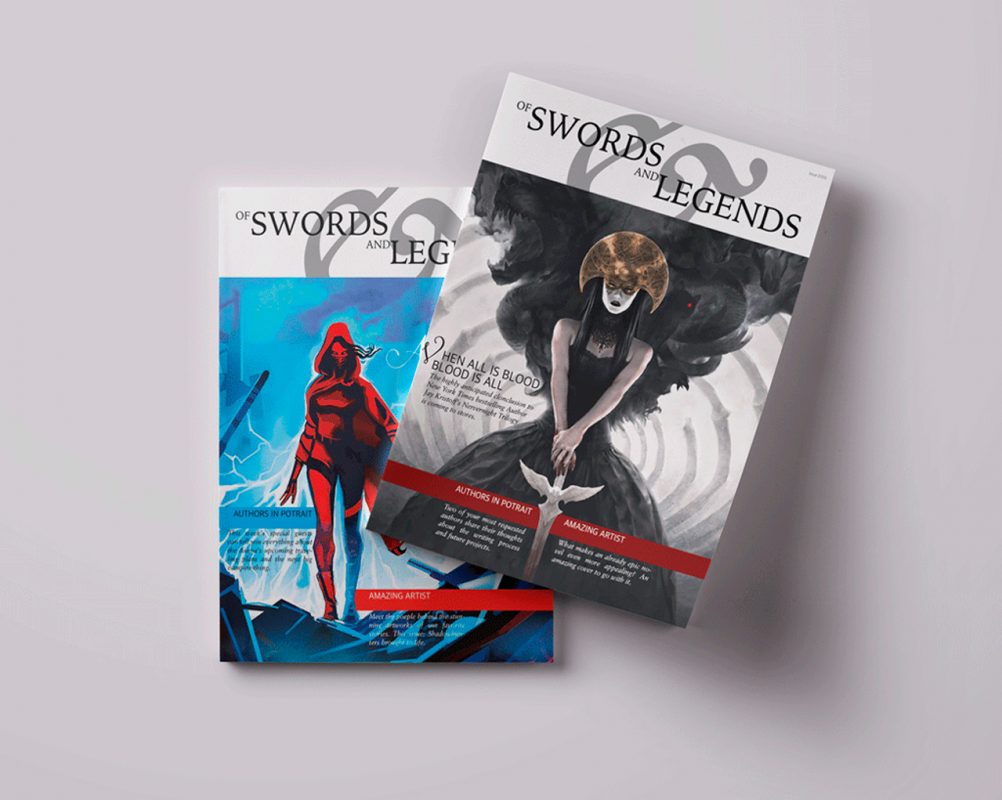 Zwei Cover des Magazins Of Swords And Legends