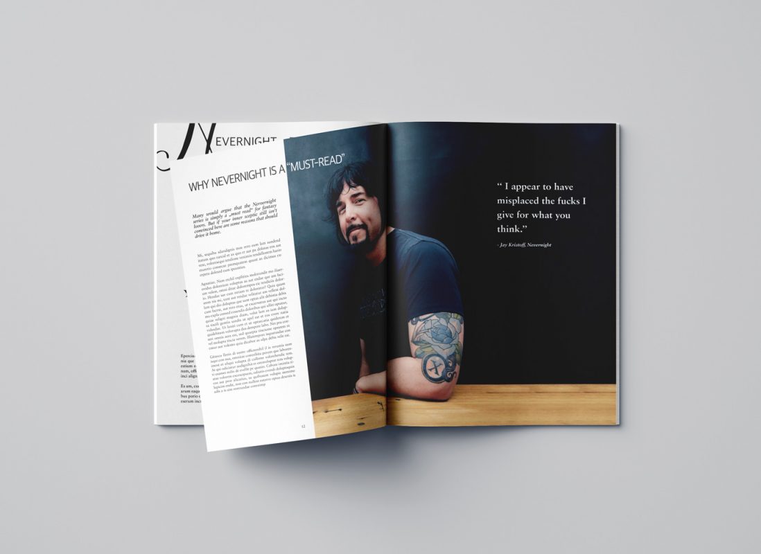 Magazin Doppelseite mit dem Feature Why Nevernight Is A Must-Read